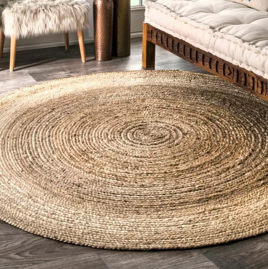 Hand Braided Jute Sisal Tan Area Rug-8'x8'