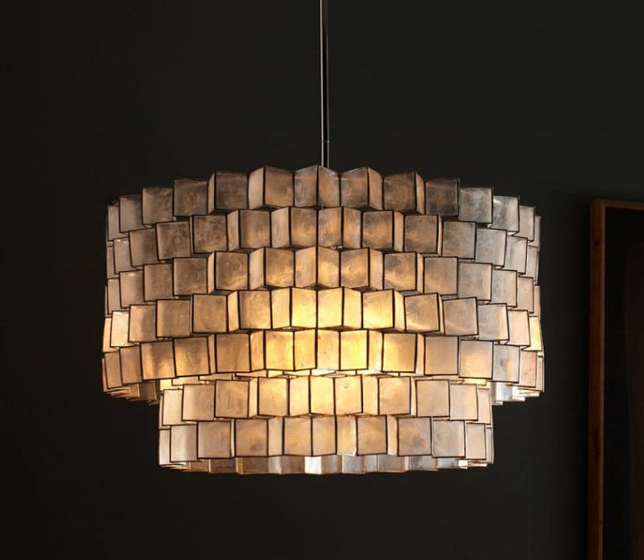 Capiz Zigzag Chandelier