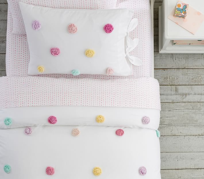 Zoey Pom-Pom Duvet Cover And Shams Twin