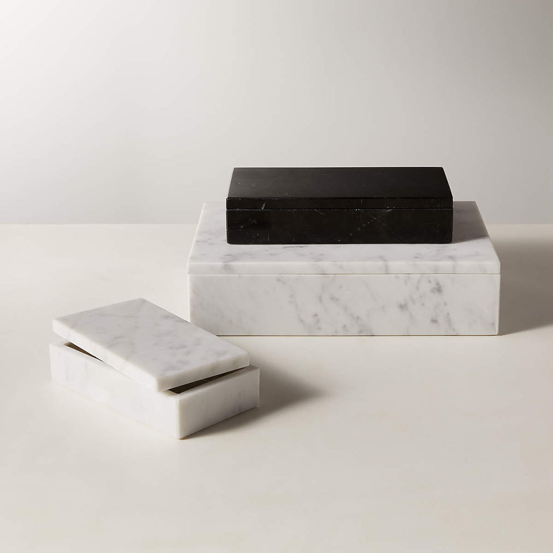 Medium Black Marble Box