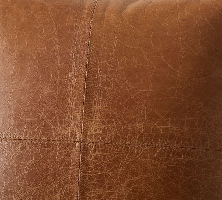 Pieced Leather Pillow Cover
