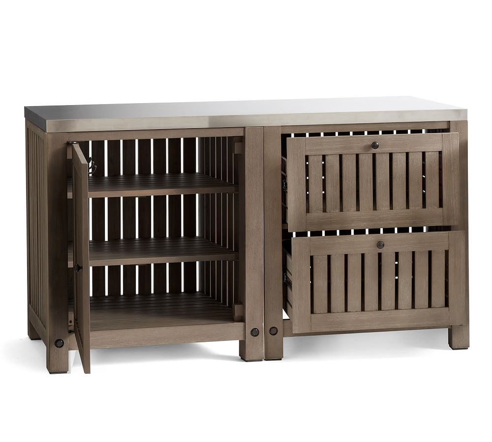 Abbott Outdoor Kitchen Acacia Two Drawer And Single Door Cabinet