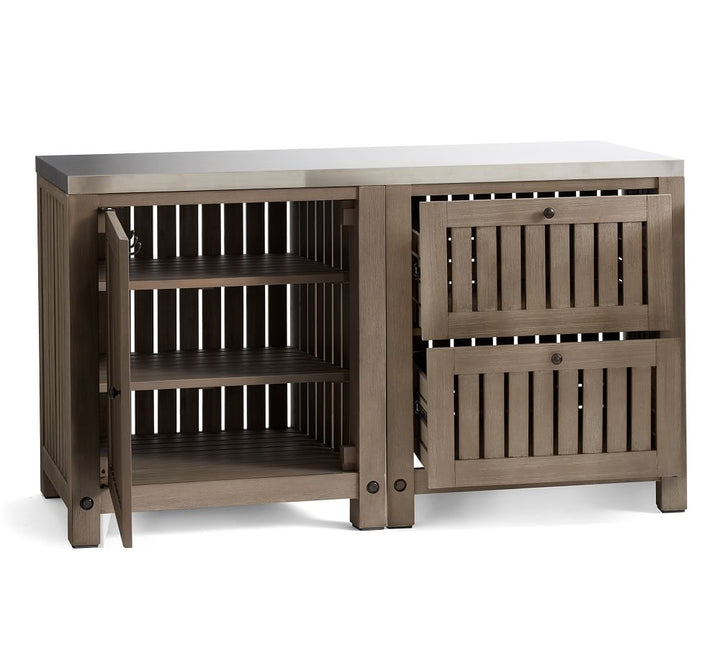 Abbott Outdoor Kitchen Acacia Two Drawer And Single Door Cabinet