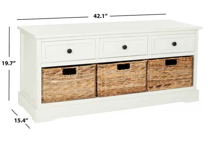 Adayla Solid Wood Drawers Storage Bench