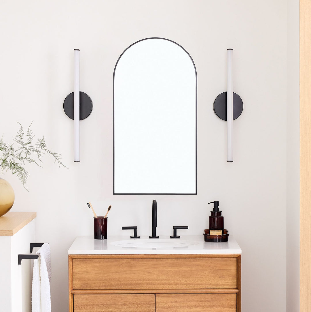 Arched Metal Framed Medicine Cabinet_Black