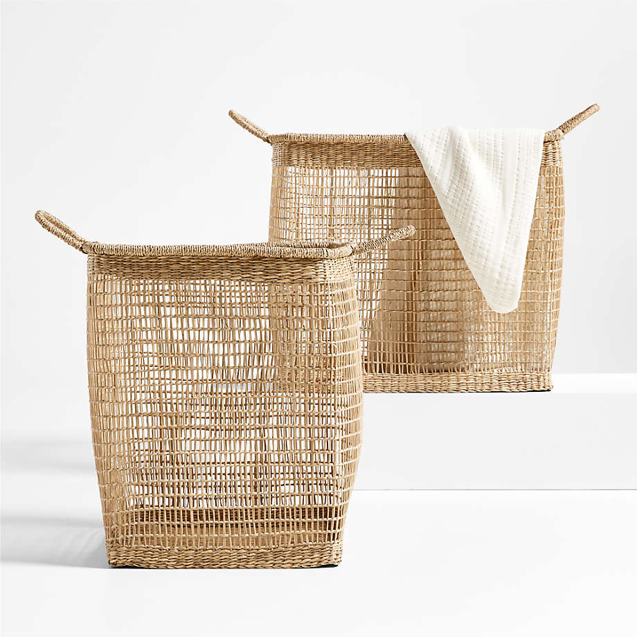 Rybak Medium Square Woven Decorative Blanket Basket