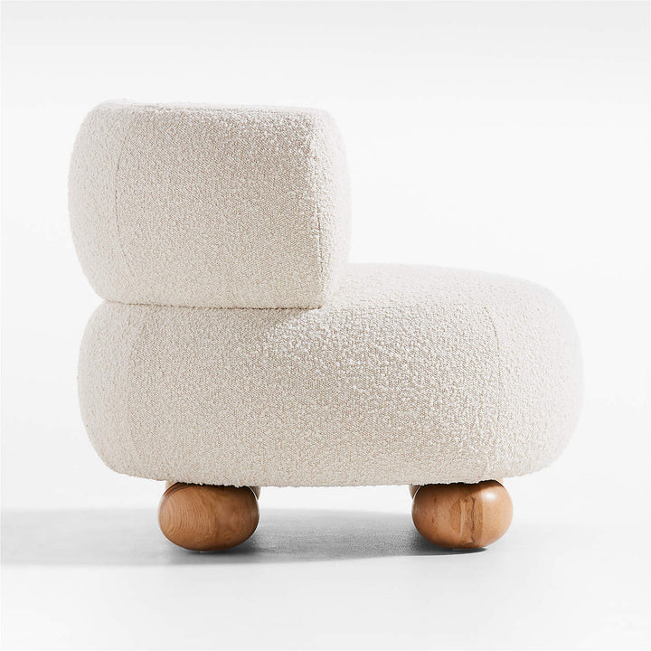 Oki Ivory Boucle Kids Lounge Chair