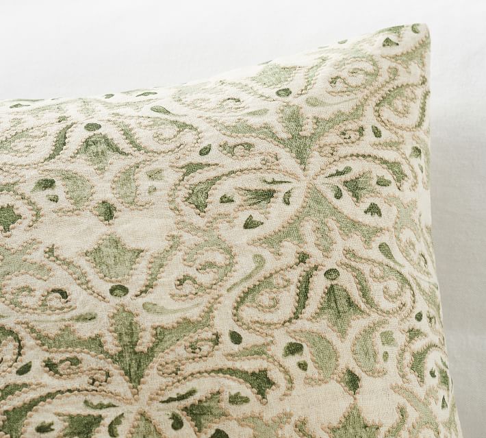Reilley Linen Embroidered Pillow Covers No Insert-22"x22"