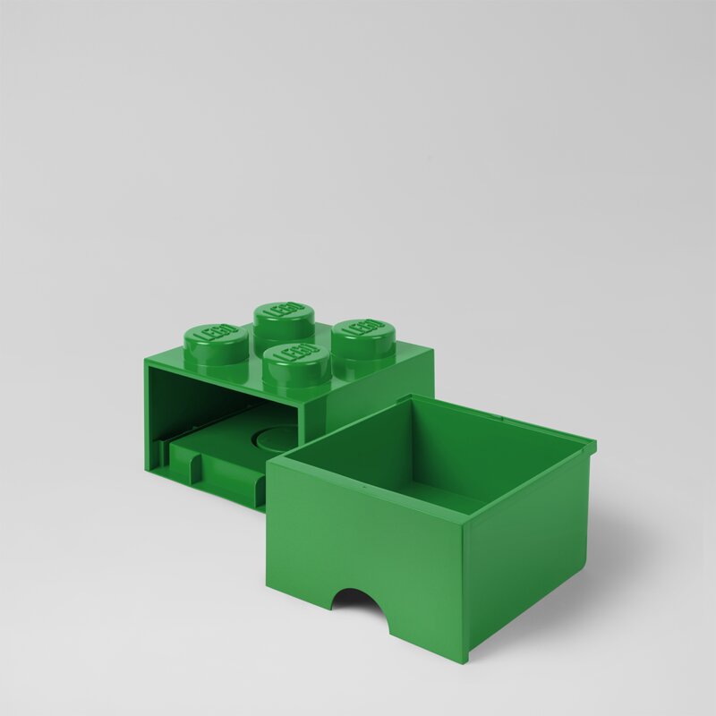 Green LEGO Storage Brick Drawer Bright Toy Box