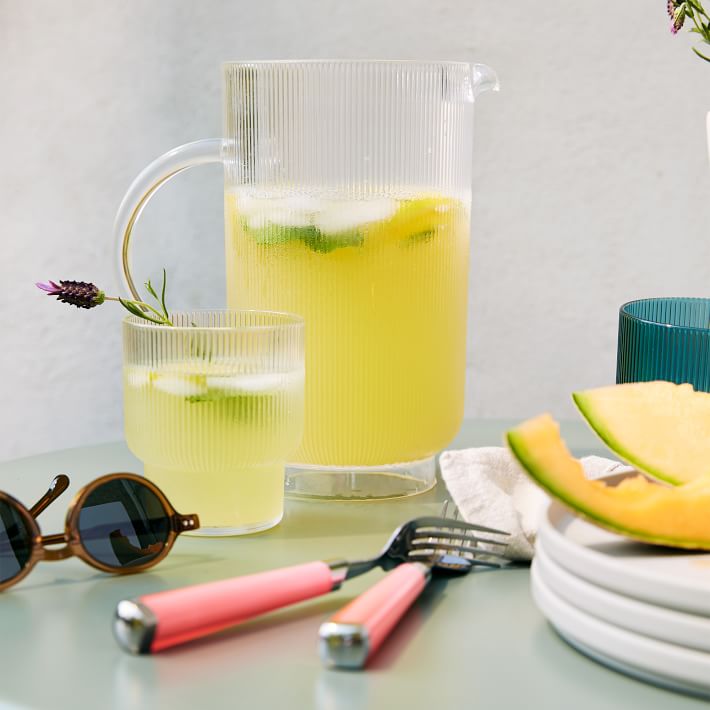 Fluted Acrylic DOF Drinkning Glasses Set of 4