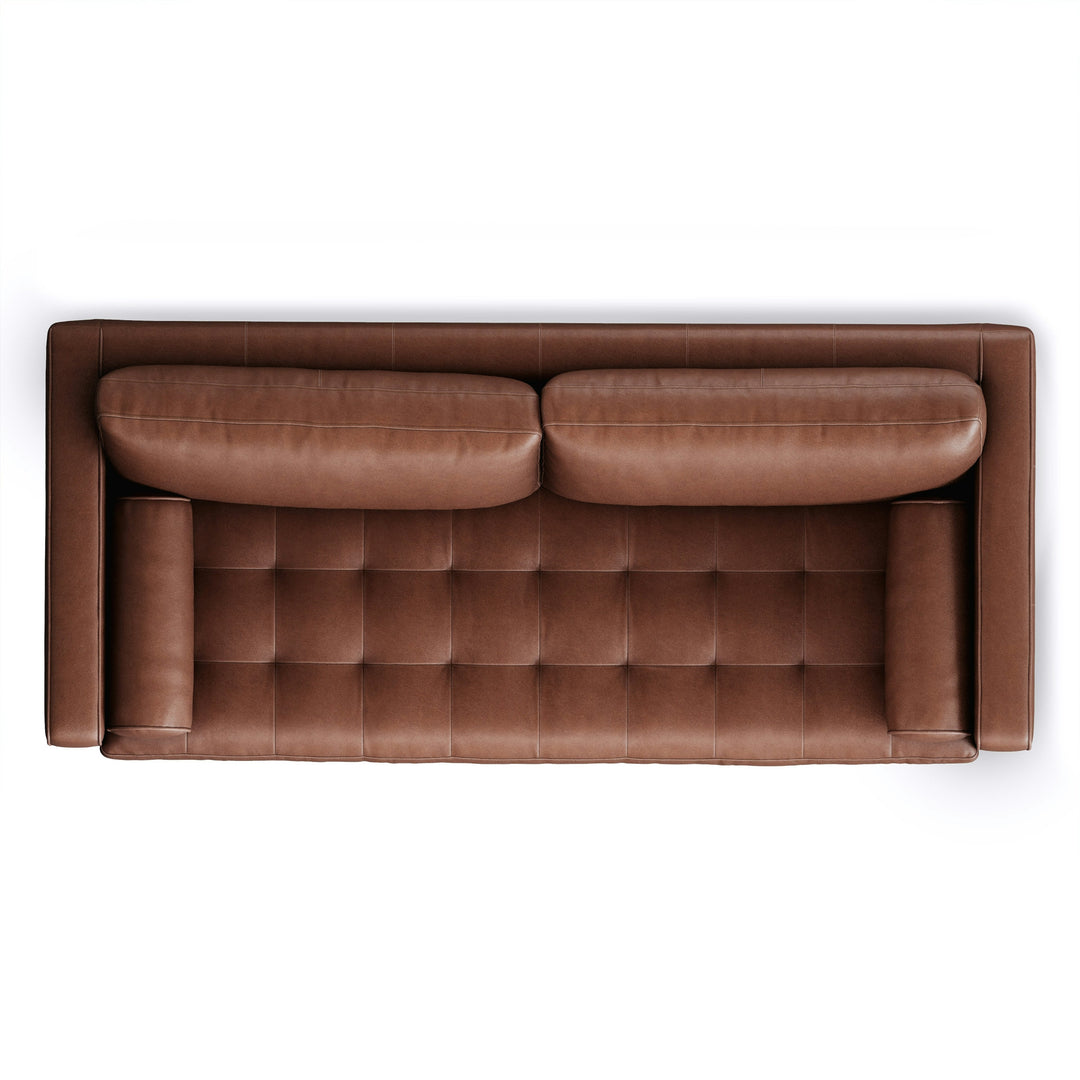 Sven Tufted Taos Brown Leather Sofa