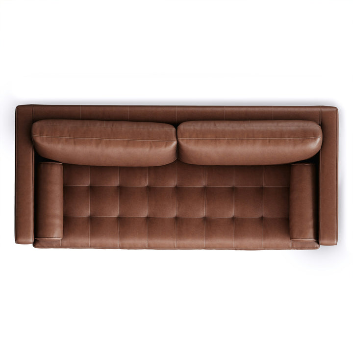 Sven Tufted Taos Brown Leather Sofa