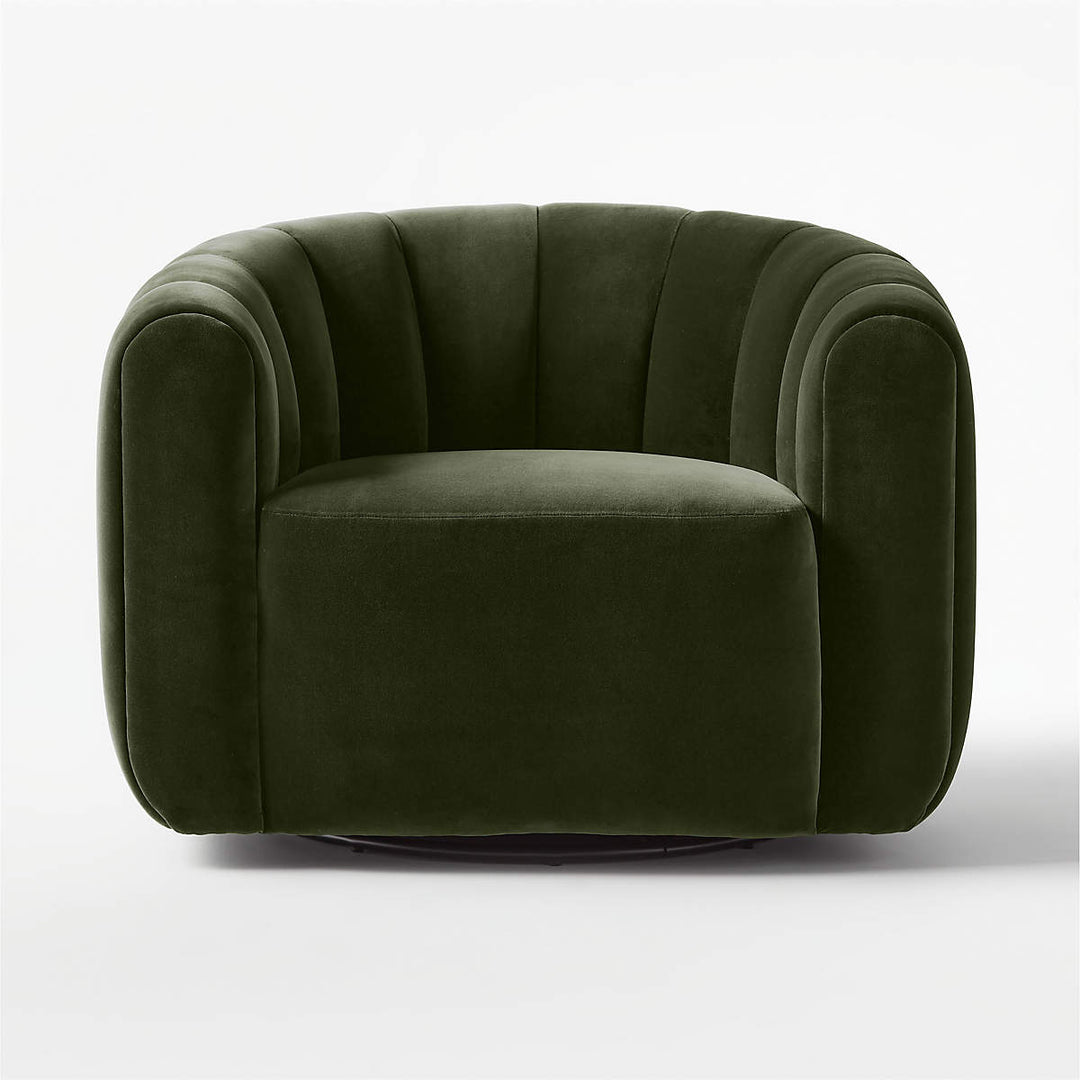 Fitz Green Velvet Swivel Chair