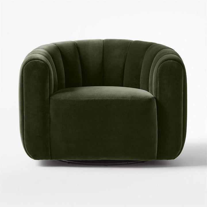 Fitz Green Velvet Swivel Chair