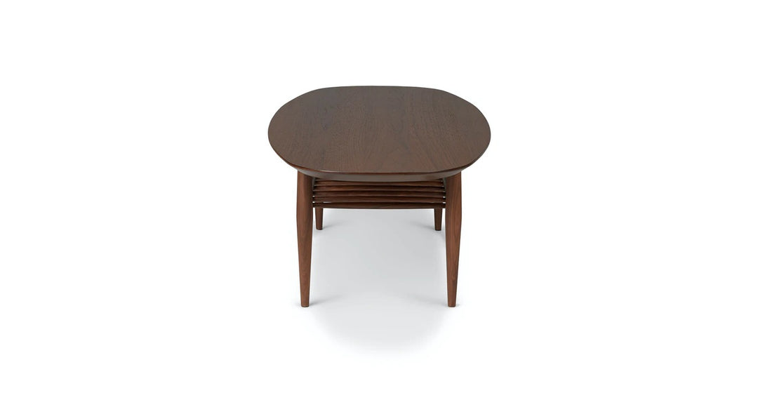 Lenia Walnut Oval Coffee Table