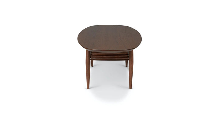 Lenia Walnut Oval Coffee Table