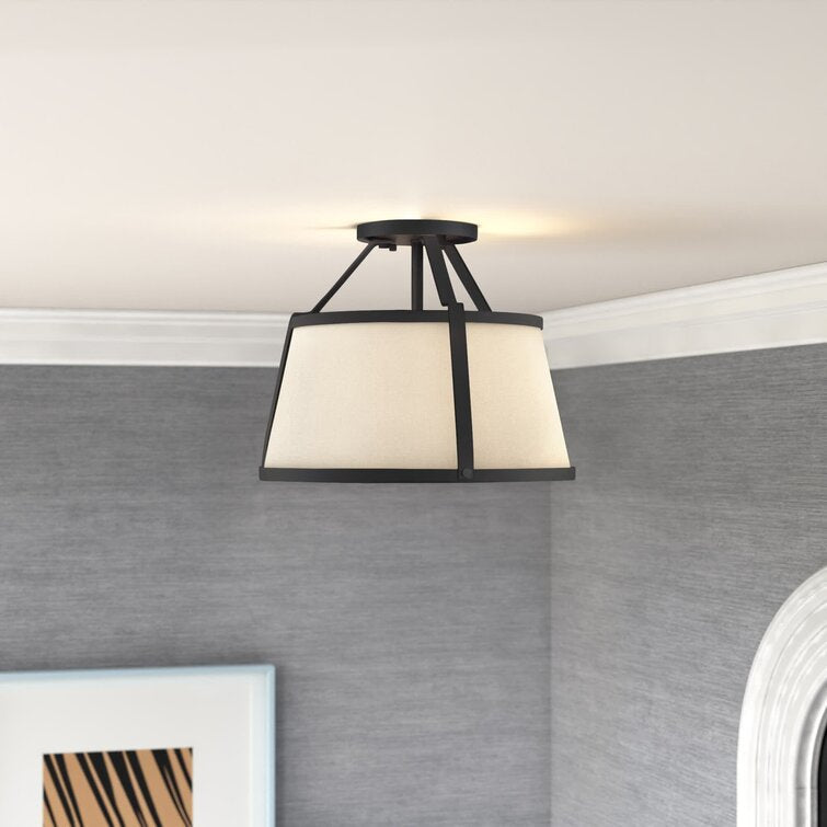 Escher 3 Light Simple Schoolhouse Semi Flush Mount