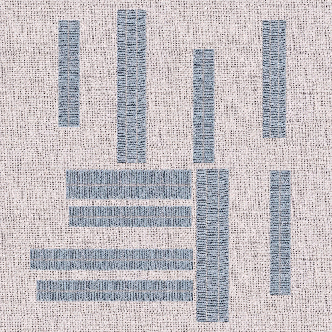 Malachy Ocean Blue and Ivory Cotton Throw Pillow-20"x20"