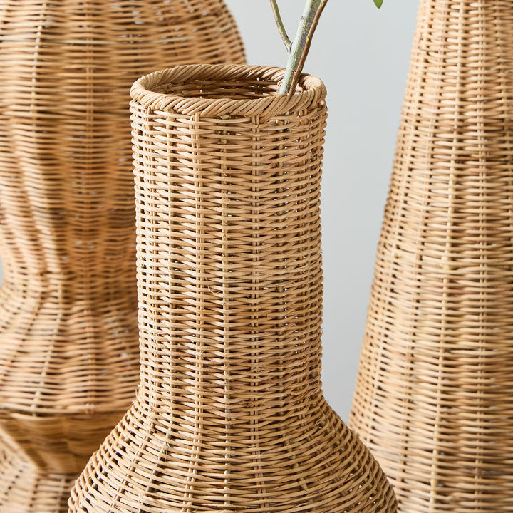 Woven Wicker Floor Vases-Medium