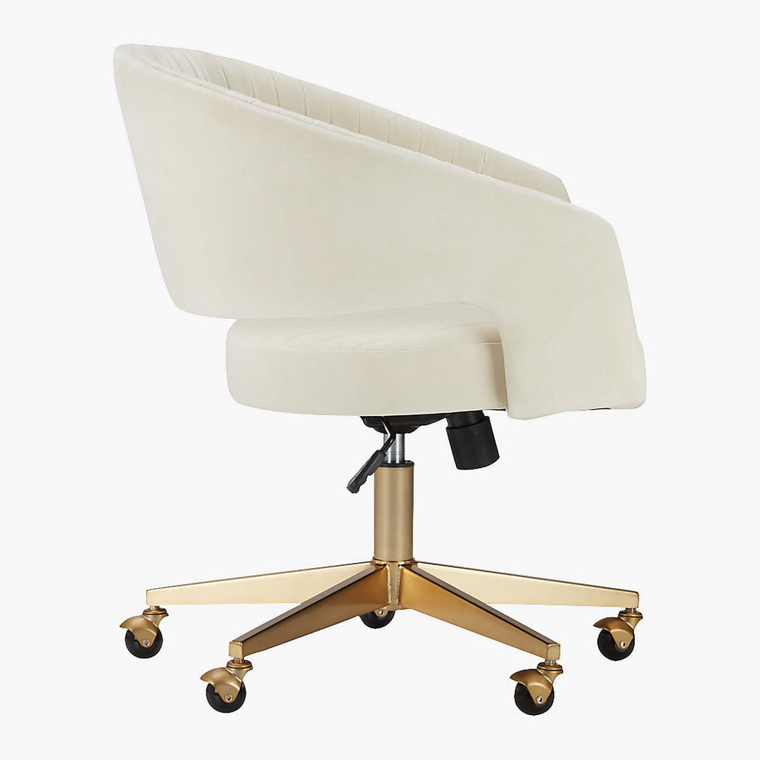 Channel Ivory Velvet Office Chair