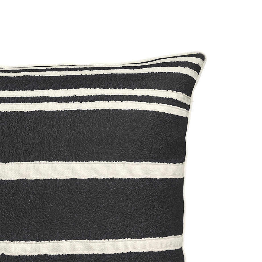 Mohave 20"x20" Wide Black Stripe Indoor Outdoor Pillow with insert