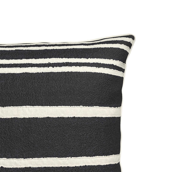 Mohave 20"x20" Wide Black Stripe Indoor Outdoor Pillow with insert