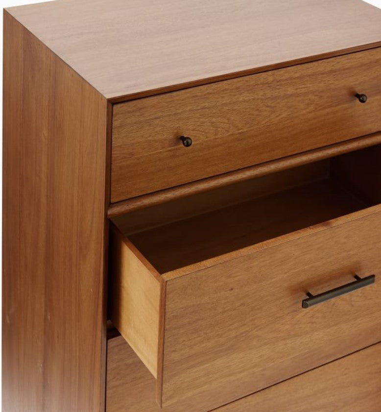 Mid Century 5 Drawer Dresser Narrow