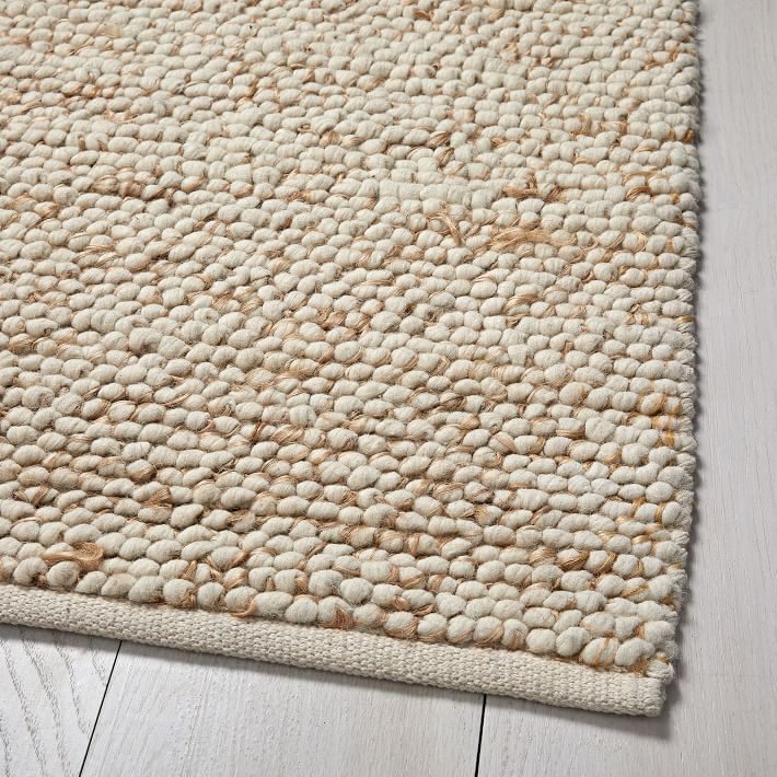 Mini Pebble Jute Wool Rug - 6'x9'