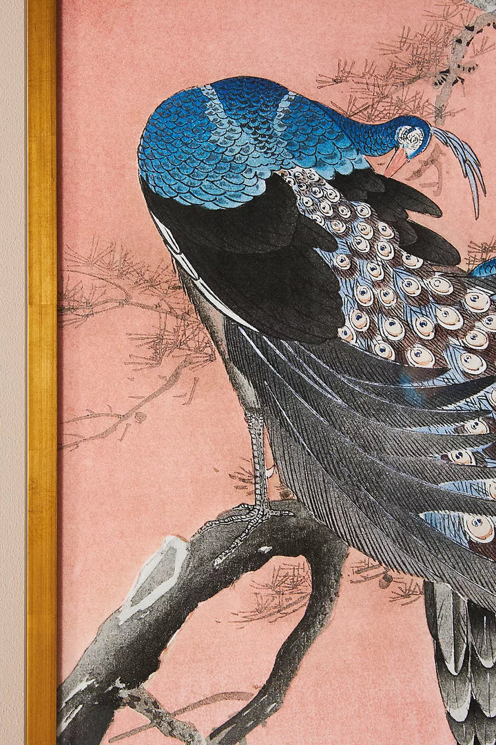 Peacocks Wall Art With Frame 22"x31"