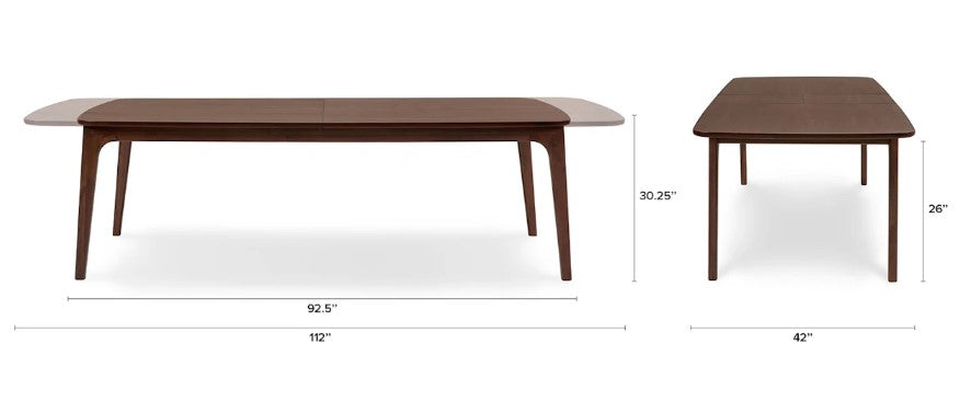 Plumas Walnut Dining Table Extendable