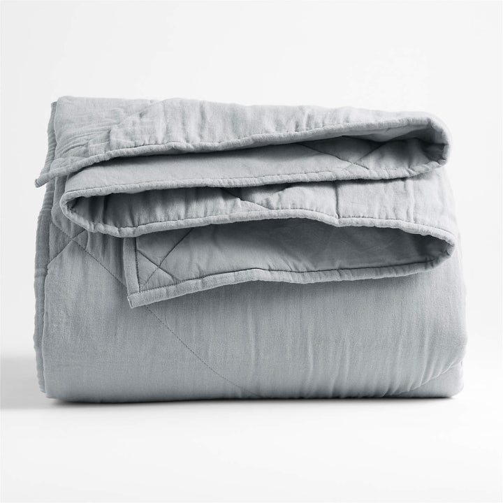 Supersoft Kids Mist Blue Gauze Cotton Quilt-Twin