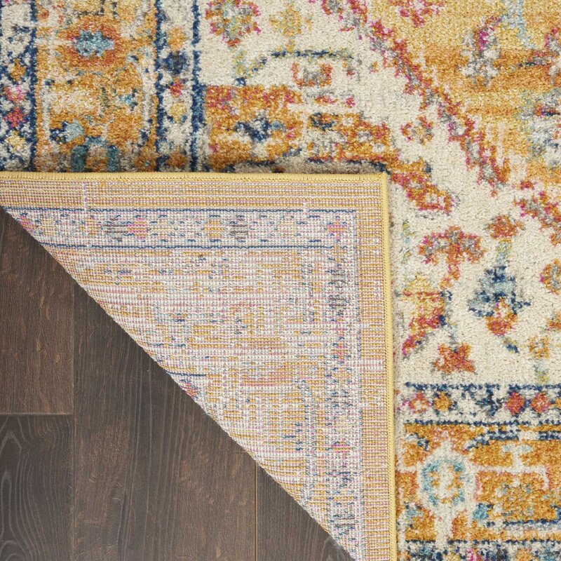 Baylee Oriental Yellow Ivory Area Rug 8'x10'