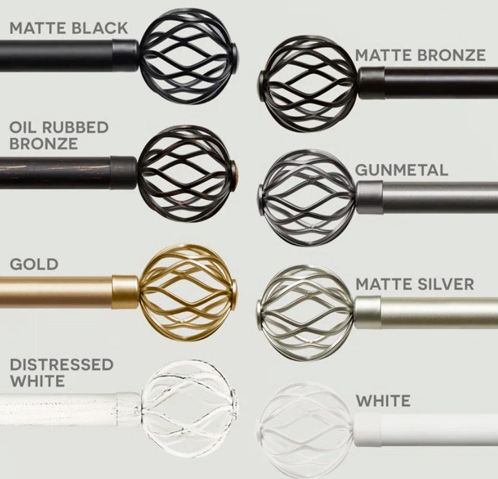 Exclusive Home Ogee 1" Curtain Rod and Coordinating Finial Set