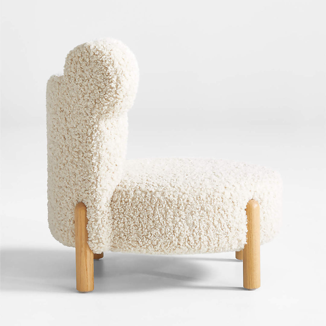 Sherpa Cream White Bear Kids Play Chair