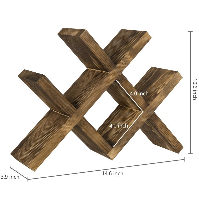 Southwell Solid Wood Tabletop Wine Bottle Rack in Brown