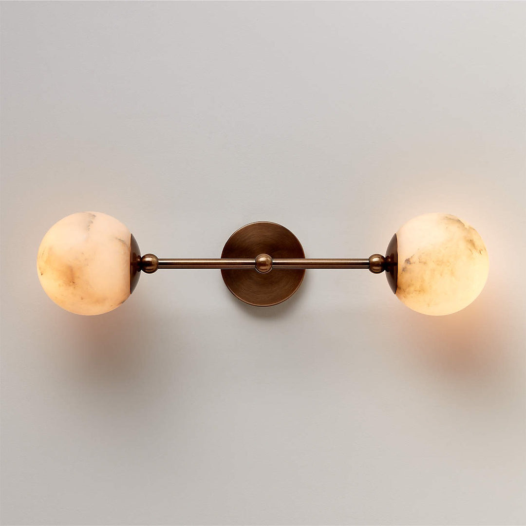Alba 2 Light White Alabaster Wall Sconce Light