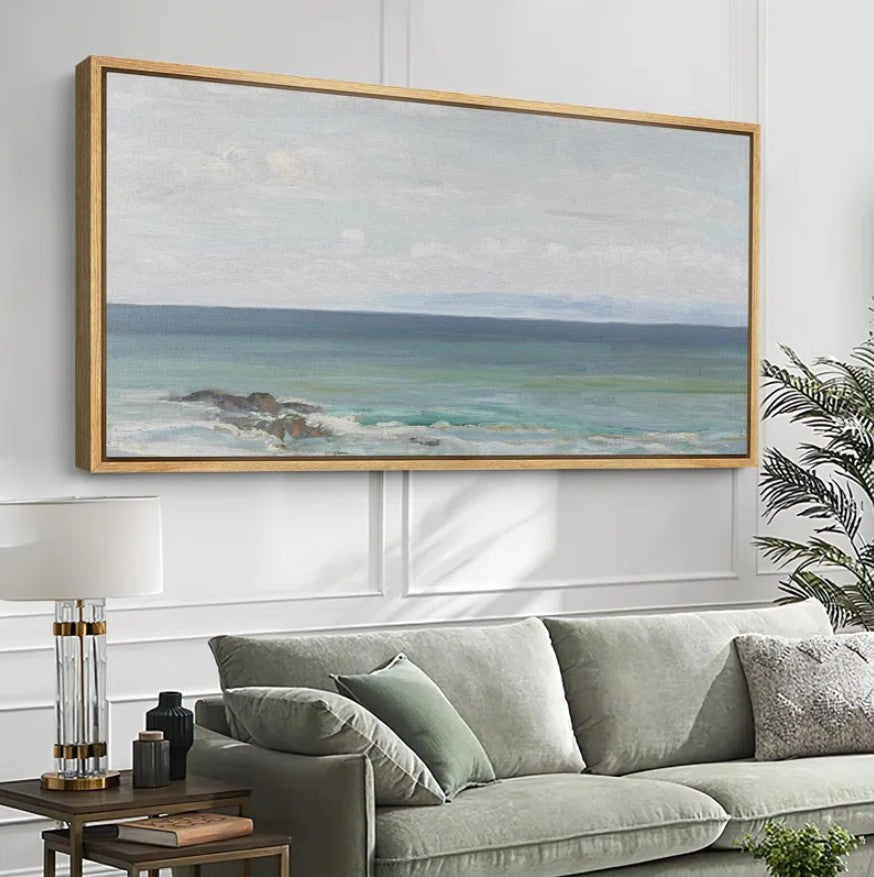 Peaceful Coastal Horizon Soft Seascape Modern Art Relax Calm Warm Extra Large Pictures