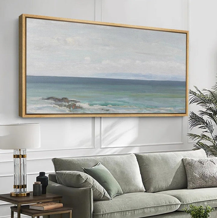 Peaceful Coastal Horizon Soft Seascape Modern Art Relax Calm Warm Extra Large Pictures