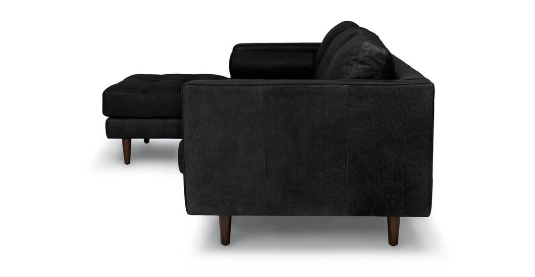 Sven Oxford Black Left Sectional Sofa