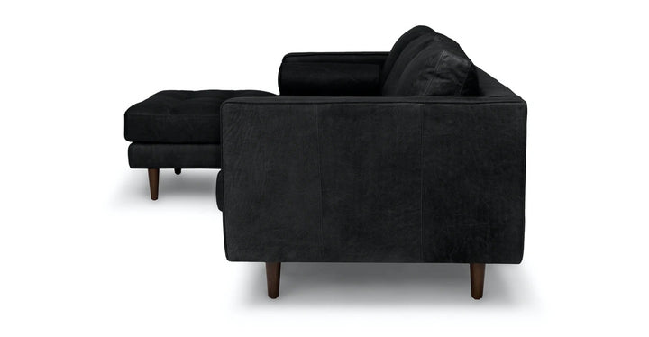 Sven Oxford Black Left Sectional Sofa