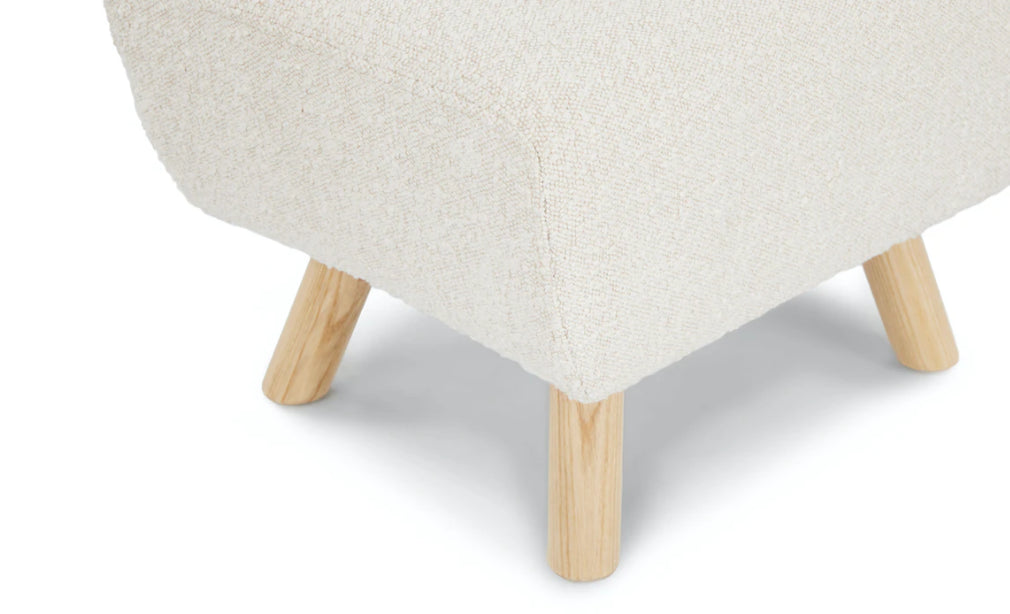 Gabriola Ivory Bouclé Ottoman