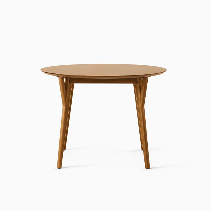 Mid Century Rounded Expandable Dining Table