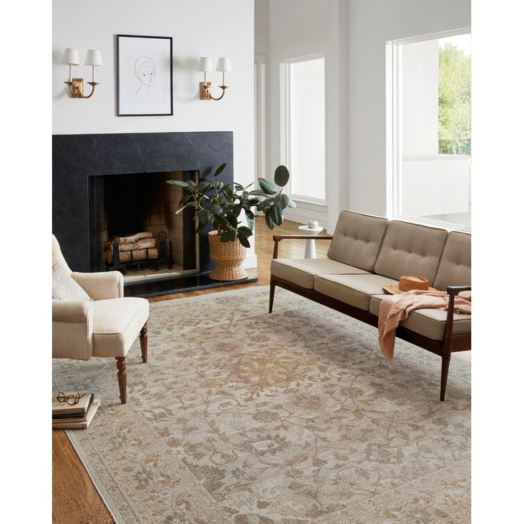 Rosemarie Floral Ivory Natural Area Rug-10'x14'