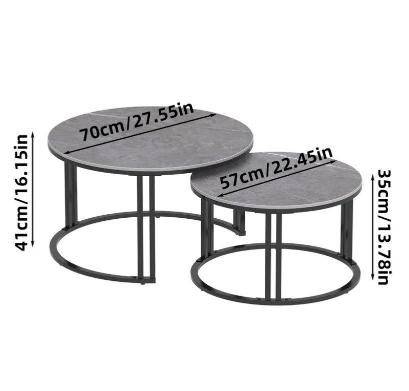 Jakesha Stone Top Nesting Coffee Table