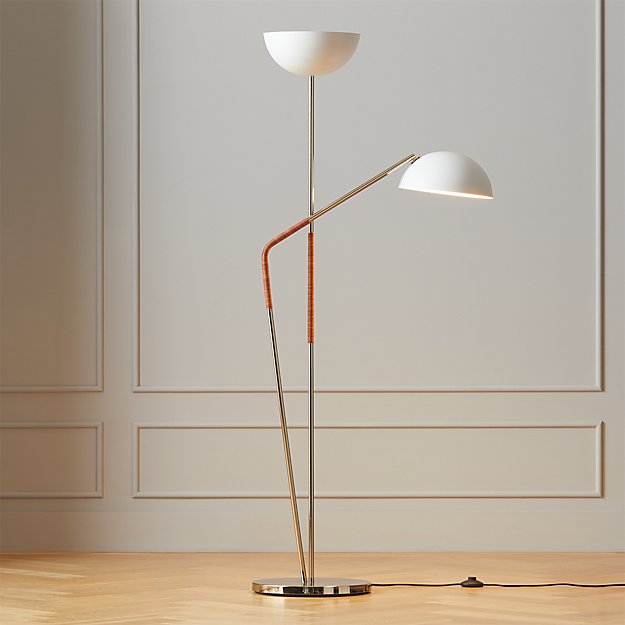 PAVO CHAMPAGNE BRASS DOUBLE FLOOR LAMP