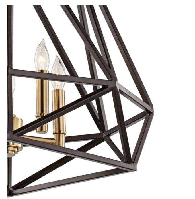 Hawking 5 Light  Wide Bronze Pendant Chandelier