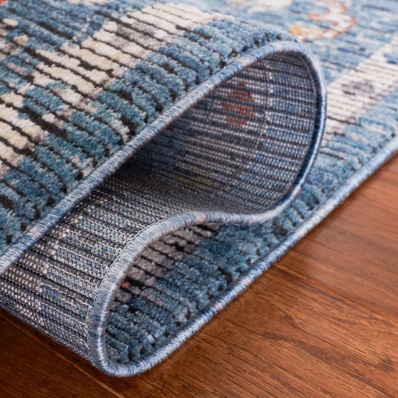 Sierra Oriental Blue Ivory Area Rug 8'x10'