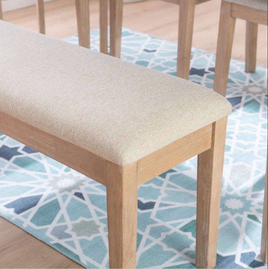 Whipkey Solid Wood Upholstered Dining or Entryway Bench