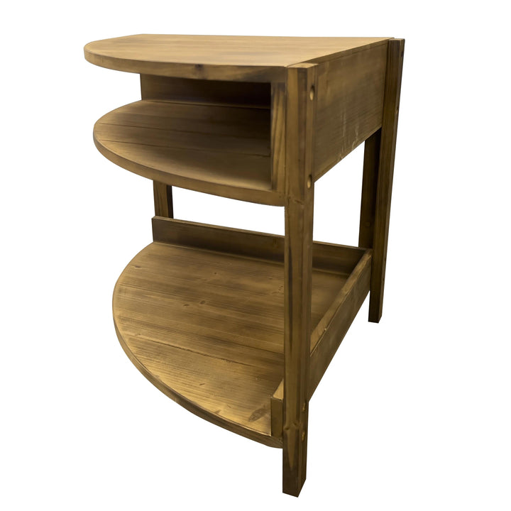Baumstown 4 Legs Solid Wood Corner Table