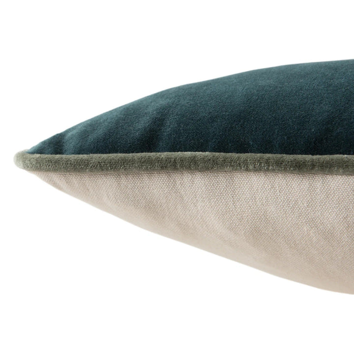 Lyla Solid Teal Grey Pillow With Insert-21"x13"